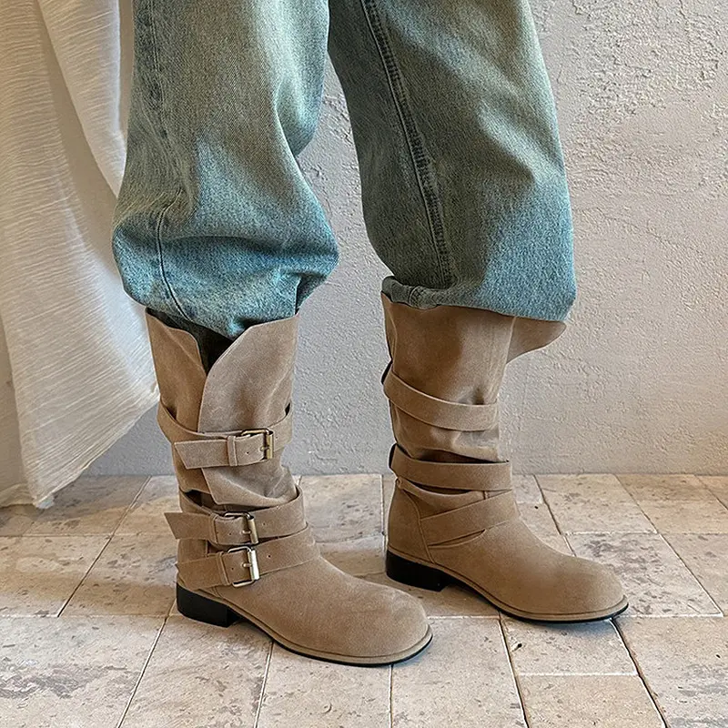 Q.L Codex Brown Suede Western Mid-Calf Boots (9).jpg