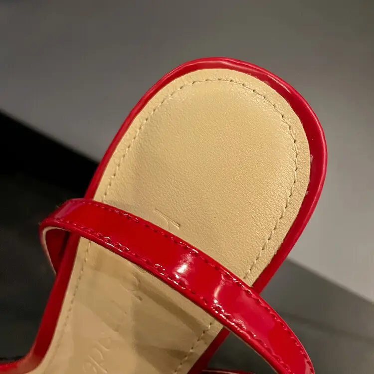 Women's 8cm stiletto pointed-toe sheepskin sandals  (18)