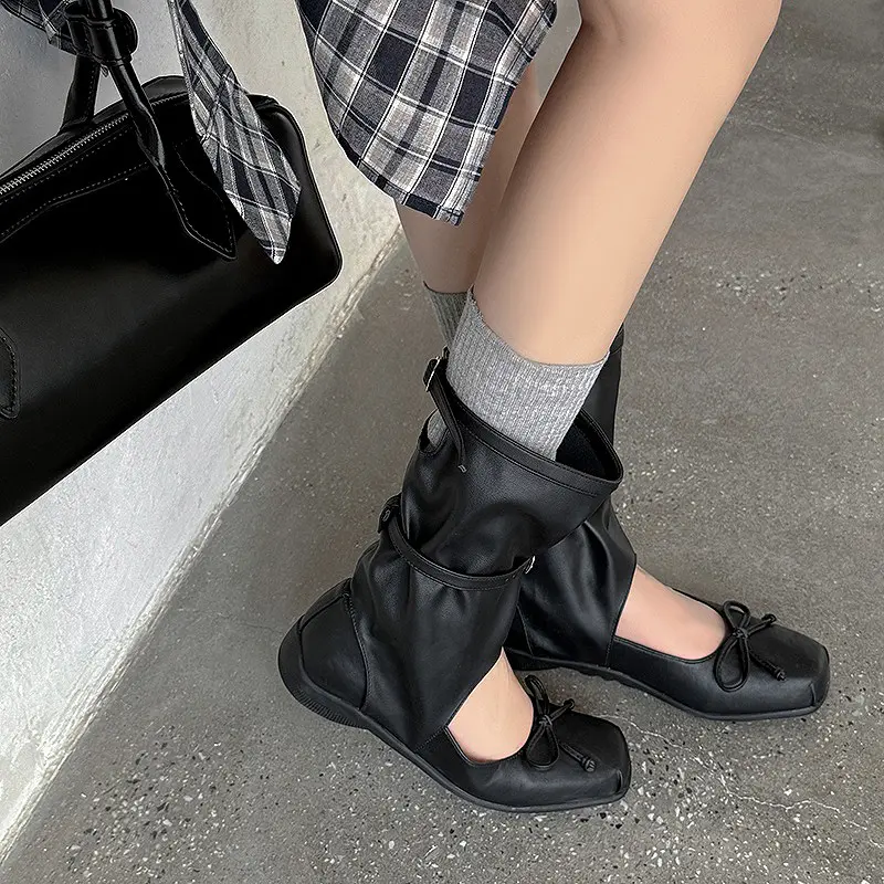2025 Custom Ballet Wedge Heel Mid-Calf Buckle Boots (10).jpg