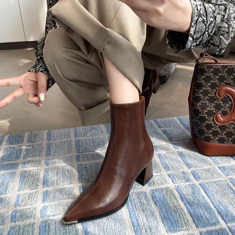 Women's Stiletto Ankle Boots - Pointed Toe, Stretch Velvet 5039 (17)