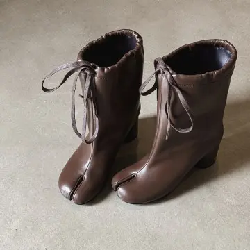 Women's Cowhide Western Mid-Calf Boots: Split-Toe, 7.5cm Heel, Bow