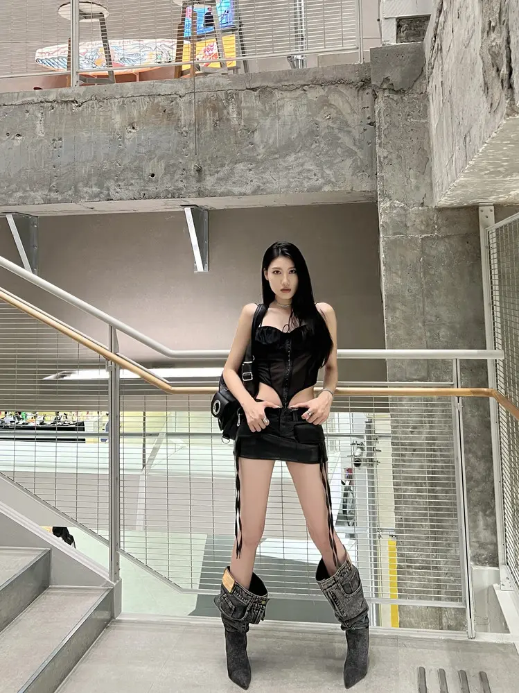 7cm Stiletto Pull-On Women's Knee-High Denim Heel Boots (27)