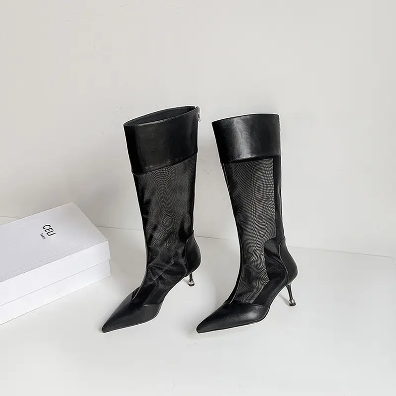 OEM Mesh Knee-High Summer Boots with 6.5cm Stiletto Heel (5).jpg