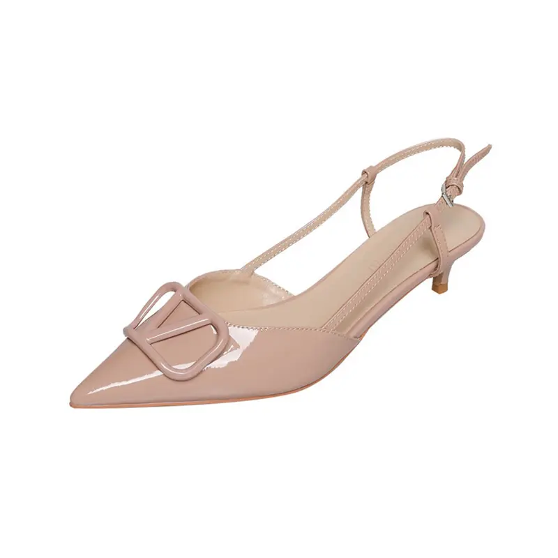 4cm Heel V-Buckle Women's Patent Leather High Heel Sandals (8).jpg