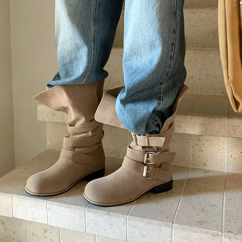 Q.L Codex Brown Suede Western Mid-Calf Boots (4).jpg