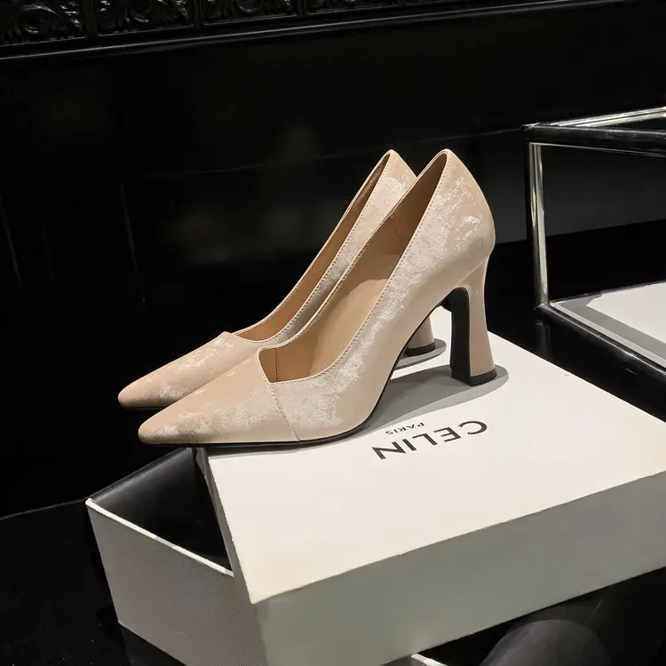 Apricot Korea Style Women's Pumps Genuine Leather Slip-Ons (15).jpg