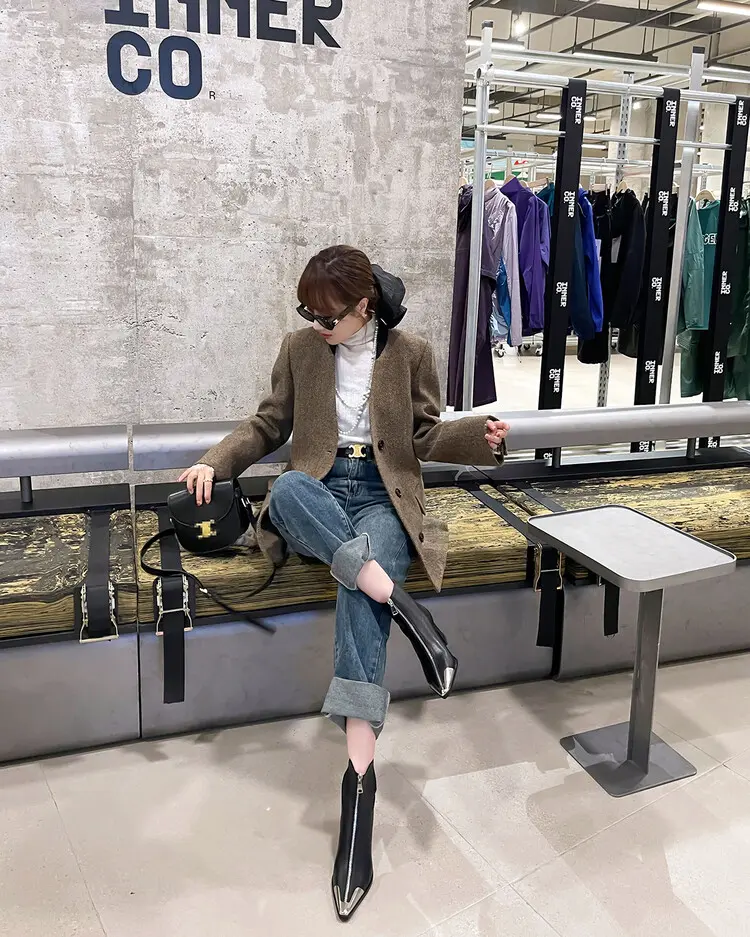 OEM Women's Pigskin Lining Ankle Boots with Chunky Heel 5045 (9)