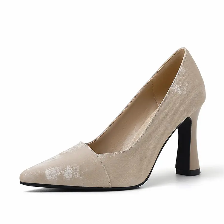 Apricot Korea Style Women's Pumps Genuine Leather Slip-Ons (1).jpg