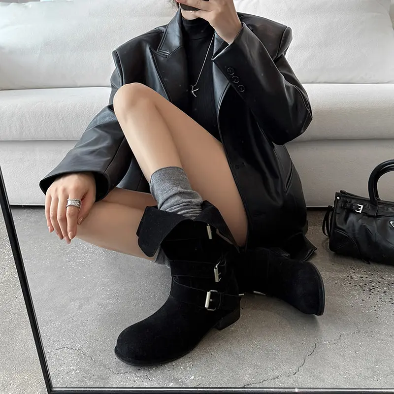 Q.L Codex Brown Suede Western Mid-Calf Boots (18).jpg