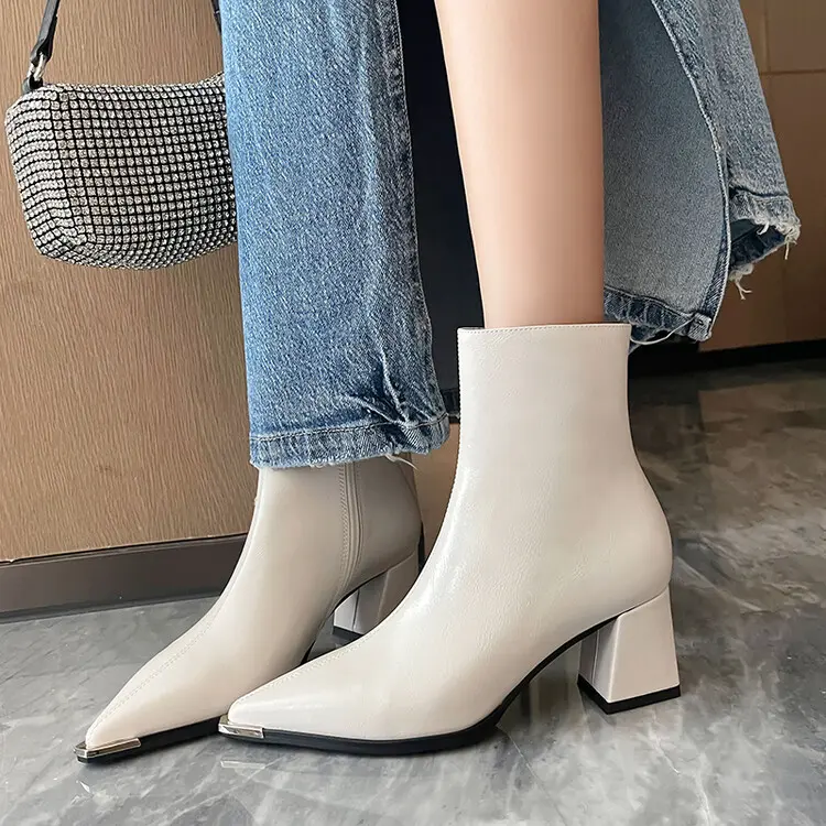 Women's Stiletto Ankle Boots - Pointed Toe, Stretch Velvet 5039 (5)