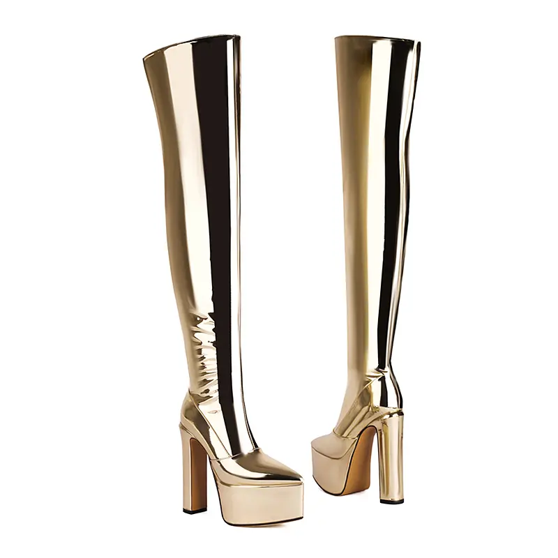 Gothic Extreme 15.5cm Heel Platform Over the Knee Stripper Shoes (23).jpg