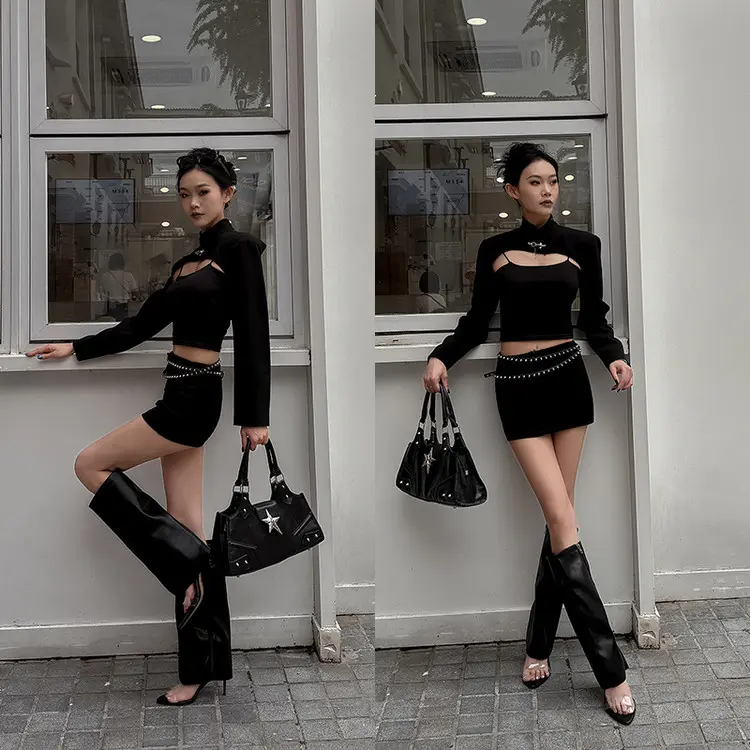 9cm Chunky Heel Knee-High Boots  (3)