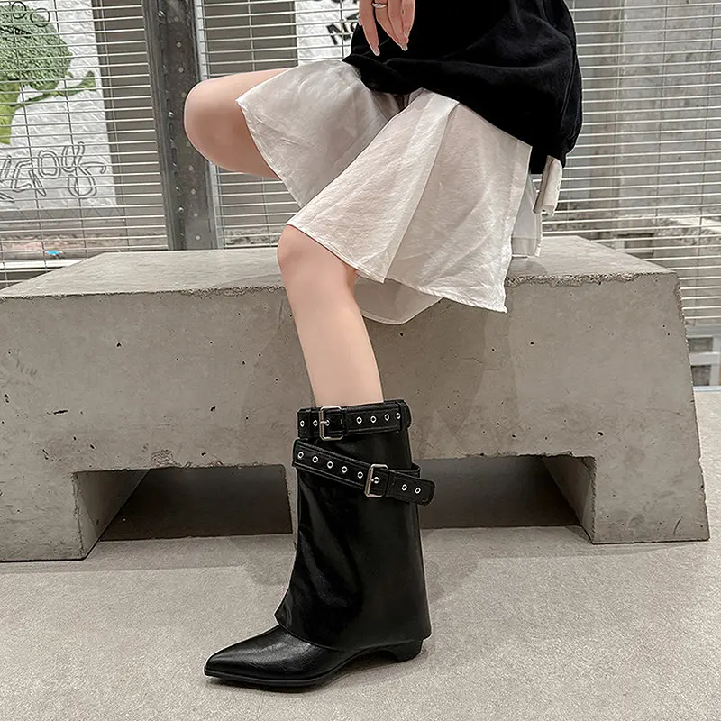Women's Sexy Buckle Strap Knee High Chunky Heel Boots (7).jpg