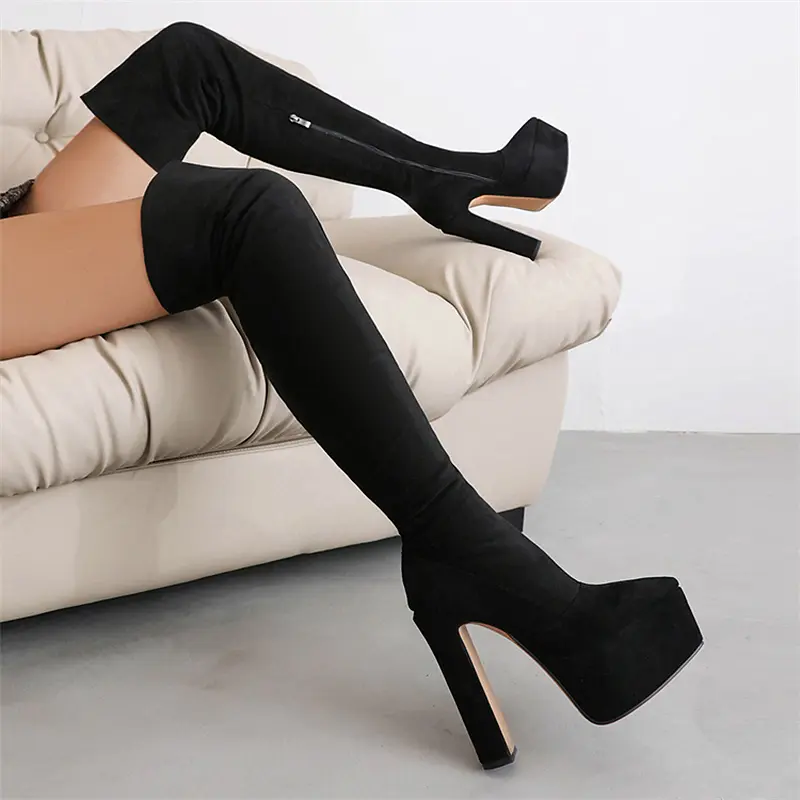 Gothic Extreme 15.5cm Heel Platform Over the Knee Stripper Shoes (11).jpg