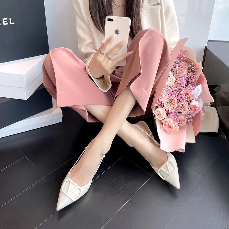 4cm Heel V-Buckle Women's Patent Leather High Heel Sandals (11)