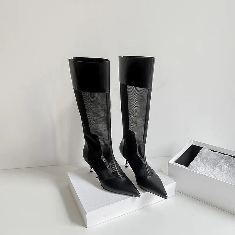 OEM Mesh Knee-High Summer Boots with 6.5cm Stiletto Heel (3).jpg