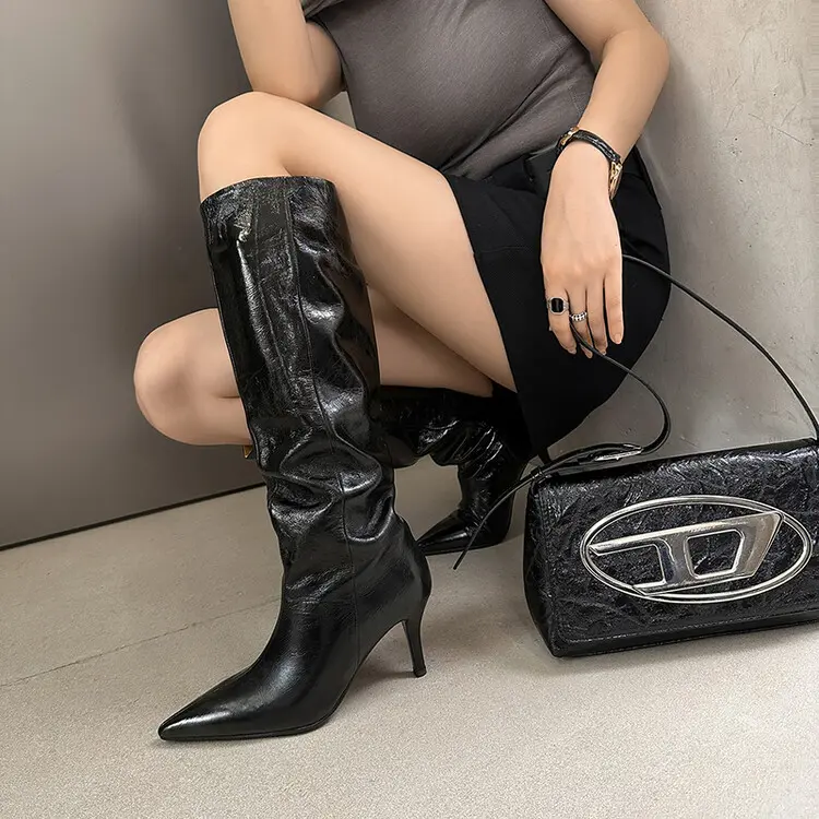 Genuine Leather Western Women’s High Heel Boots  f1824 (19)