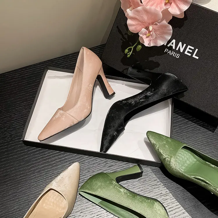 Apricot Korea Style Women's Pumps Genuine Leather Slip-Ons (10).jpg