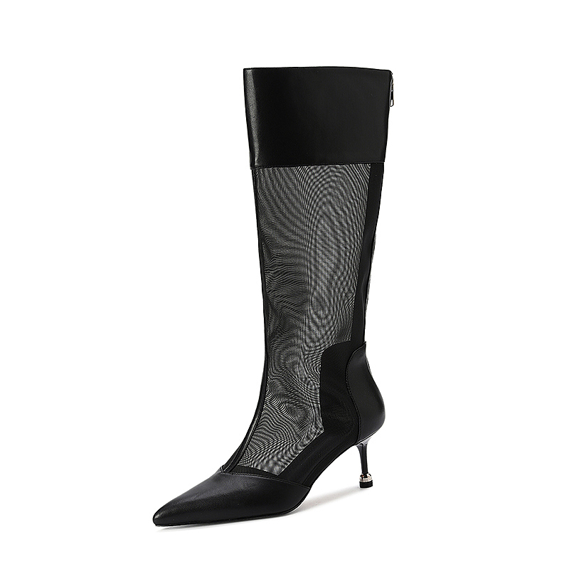 OEM Mesh Knee-High Summer Boots with 6.5cm Stiletto Heel (1).jpg