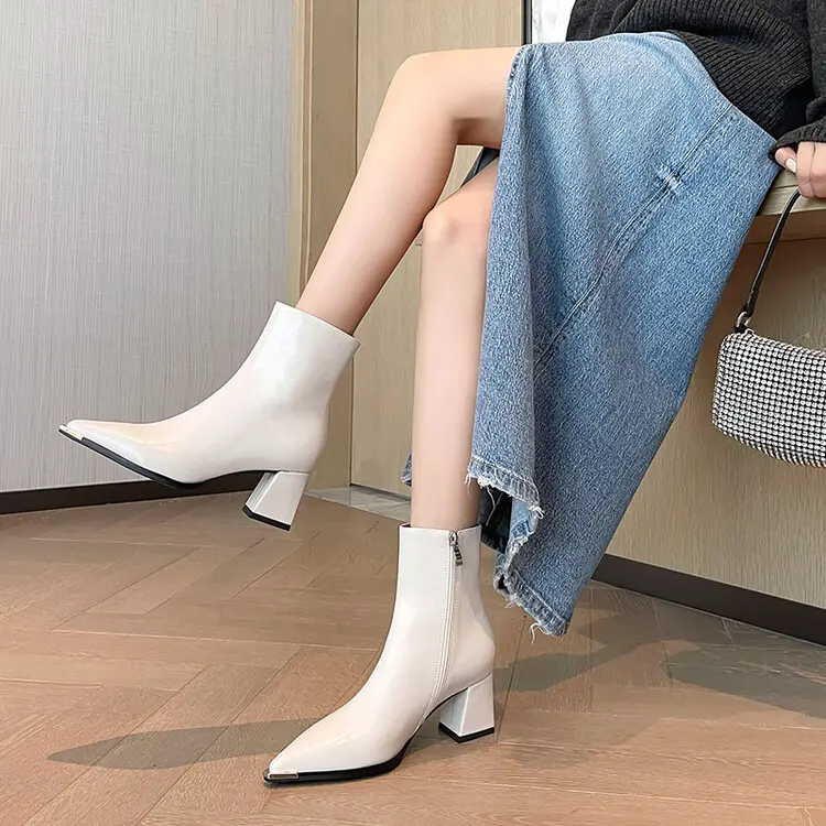 Women's Stiletto Ankle Boots - Pointed Toe, Stretch Velvet 5039 (2)