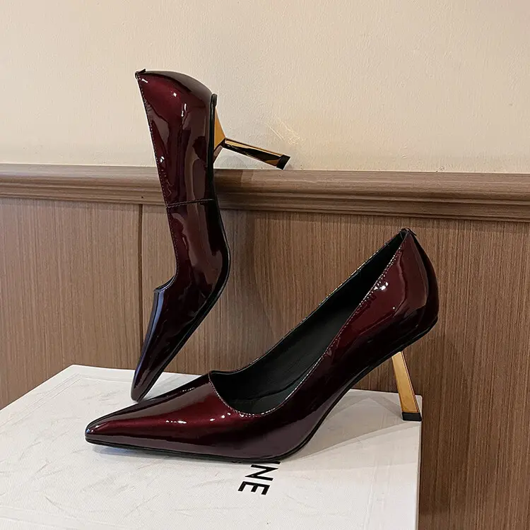 Metallic Sculptural Stiletto Pumps Nude Patent Leather (1).jpg